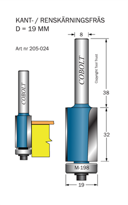 Kantfräs D19 L32 TL70 S8