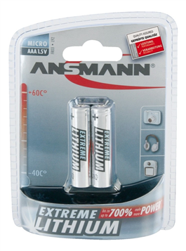 BATTERI AAA LITHIUM EXTREME 2P