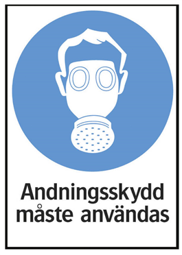 Påbudsskylt 35-2314 Andningsskydd måste användas