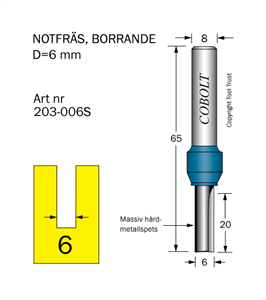 Notfräs D6 L20 TL65 S8