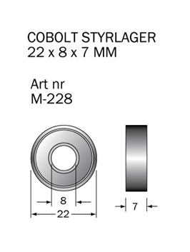 M-228 Kullager 22x8x7mm