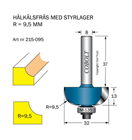 Hålkälsfr R9.5 L13 D32 SL37 S8